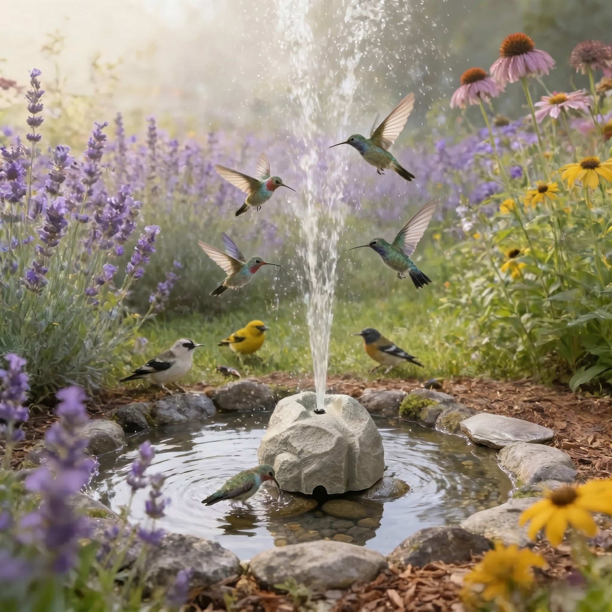 🐦⛲Realistic Granite Rock Bird Bath Fountain-KOLAICH™