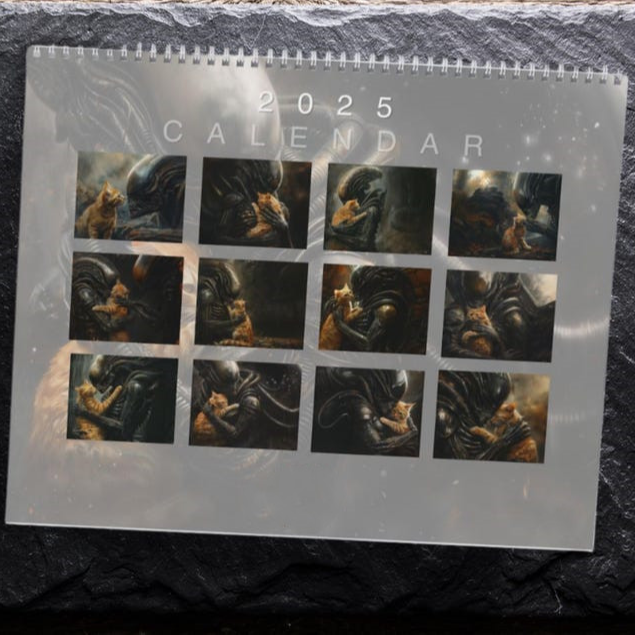 Buy 2 Get 1 FREEXenomorph Alien x Jonesy Cat 2025 Wall Calendar