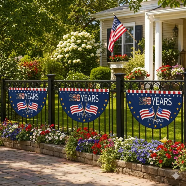 LED Patriotic Bunting Banner for America’s 250th