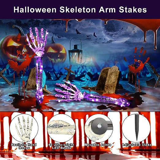 Glowing Halloween Ghost Hand Skeleton