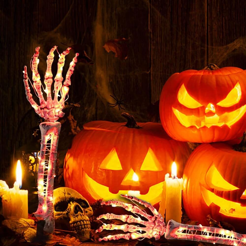 Glowing Halloween Ghost Hand Skeleton