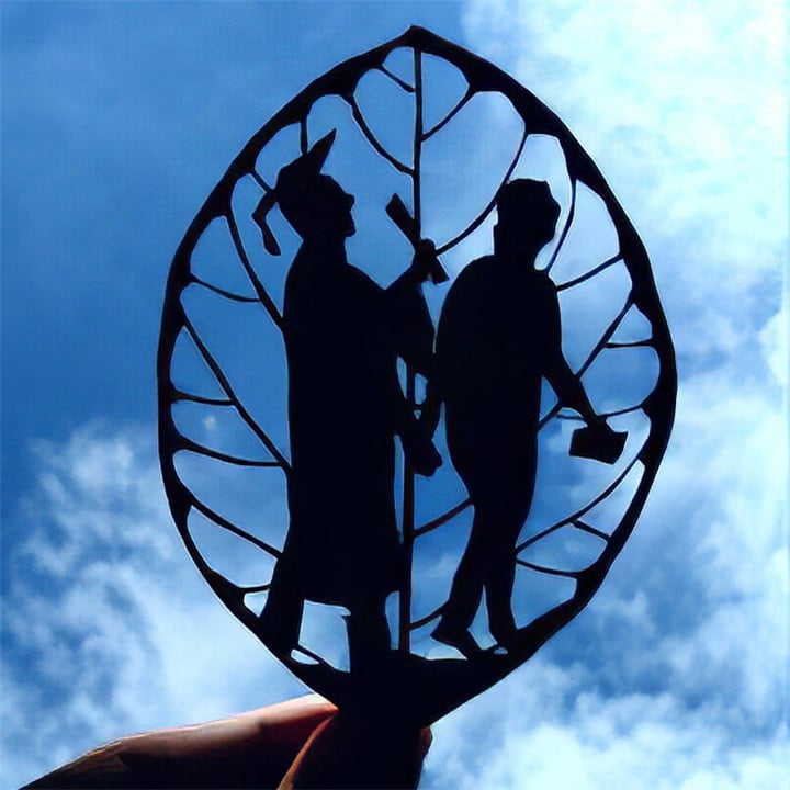 Mother's Day Leaves Black Iron Ornament