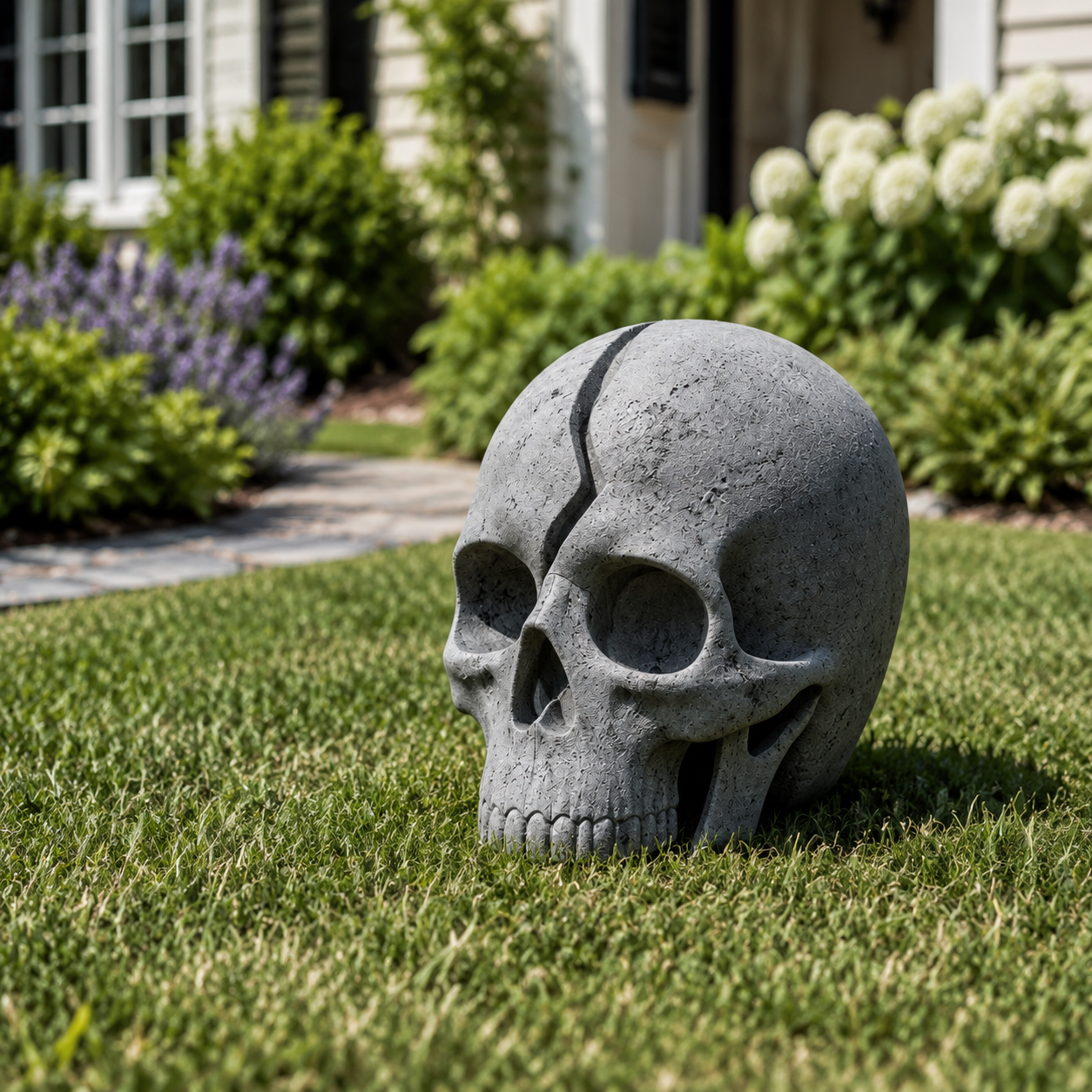 Solar Cracked Skull Garden Light for Halloween Yard, Porch & Garden Decor-KOLAICH™