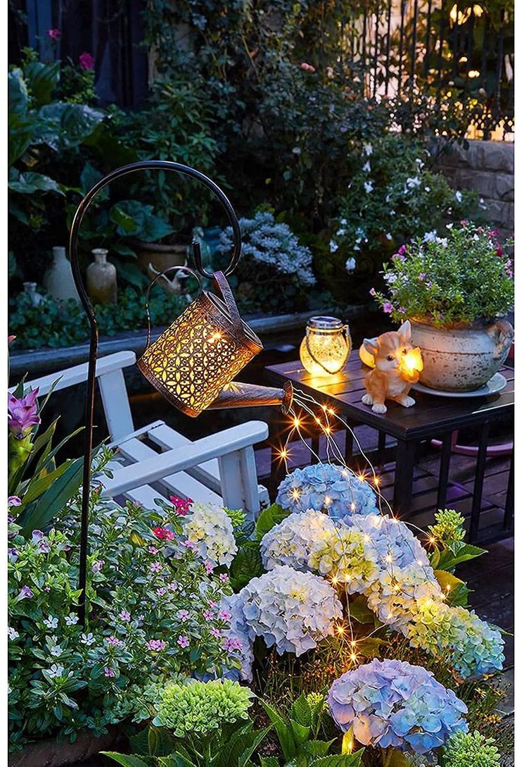 LED Watering Can Iron Waterproof Garden Patio Solar Fairy Decorative Light-KOLAICH™