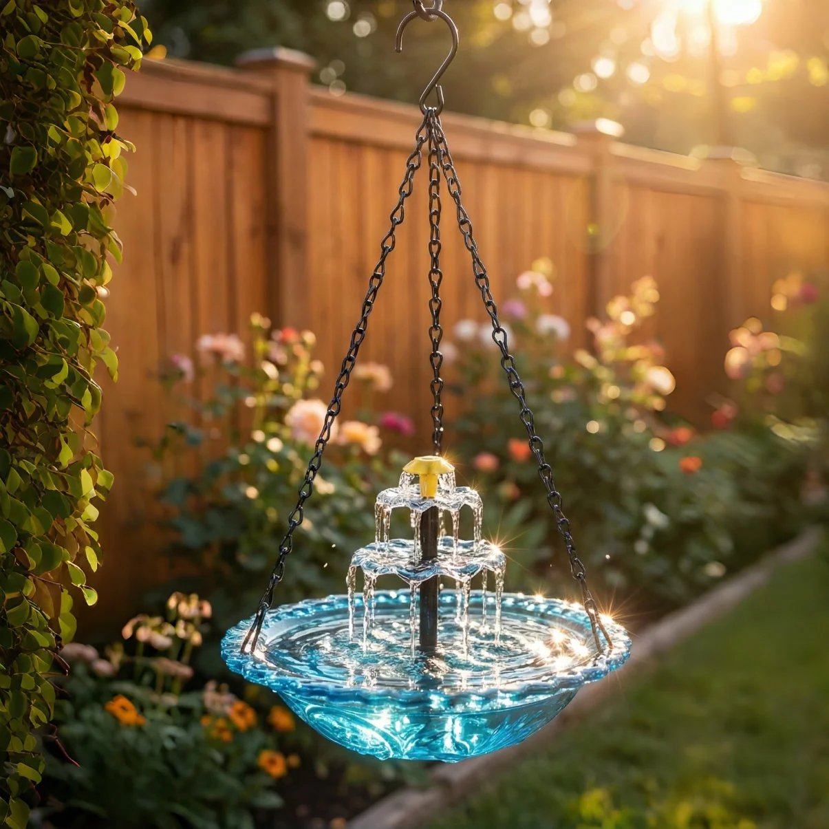 🔥🔥New Year 49% Off--Solar Cascade Hanging Bird Bath Fountain