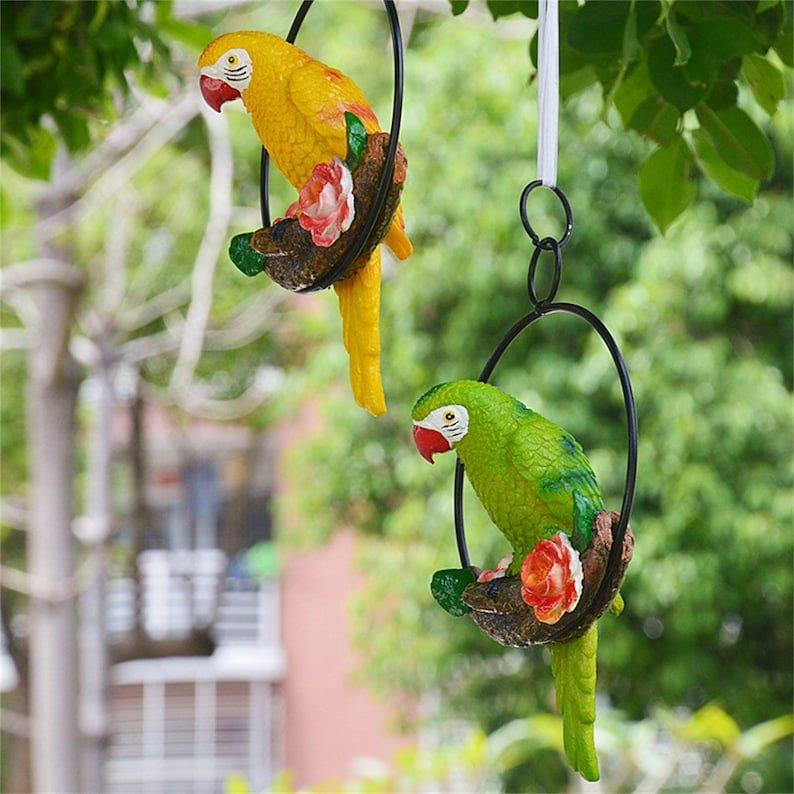 Iron ring parrot pendant garden decoration-KOLAICH™