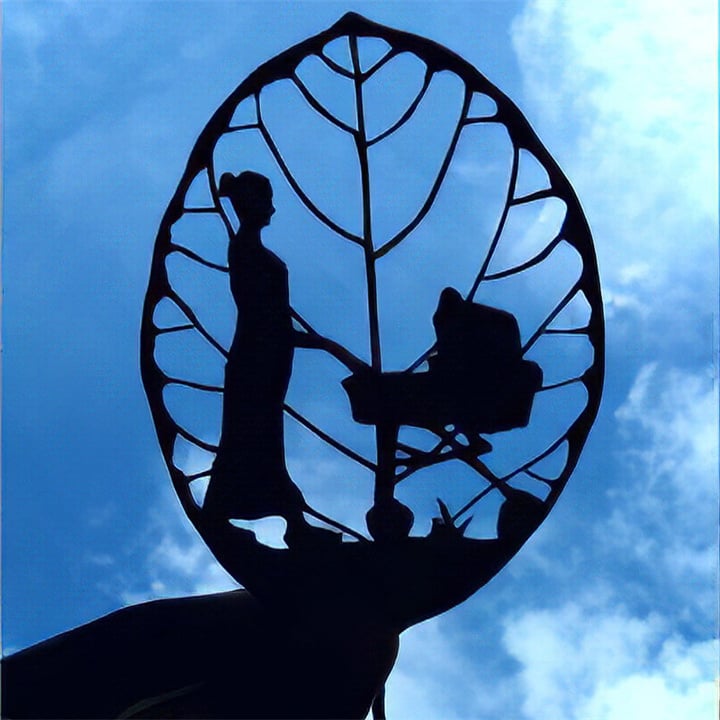 Mother's Day Leaves Black Iron Ornament