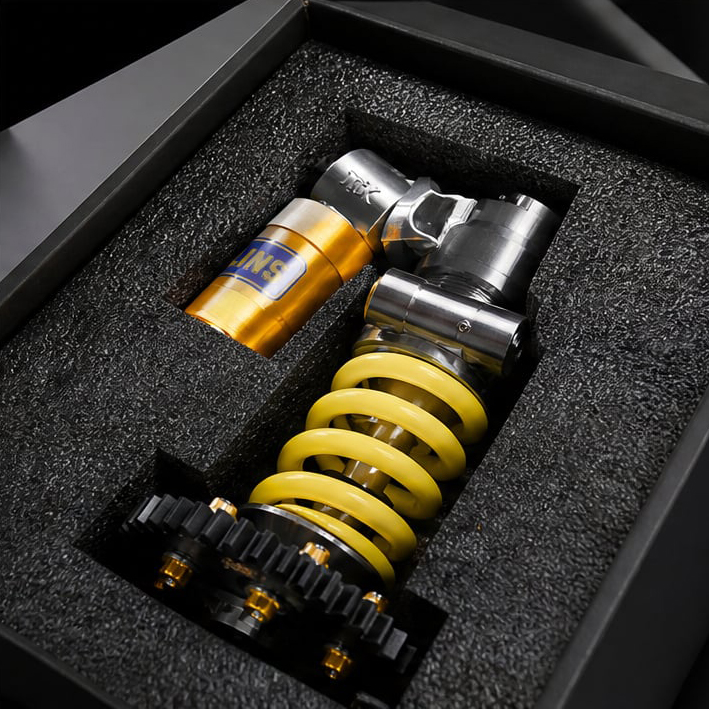 Ohlins-Inspired Suspension Shock Absorber Desk Lamp, Adjustable LED Light for Gamers & Car Enthusiasts