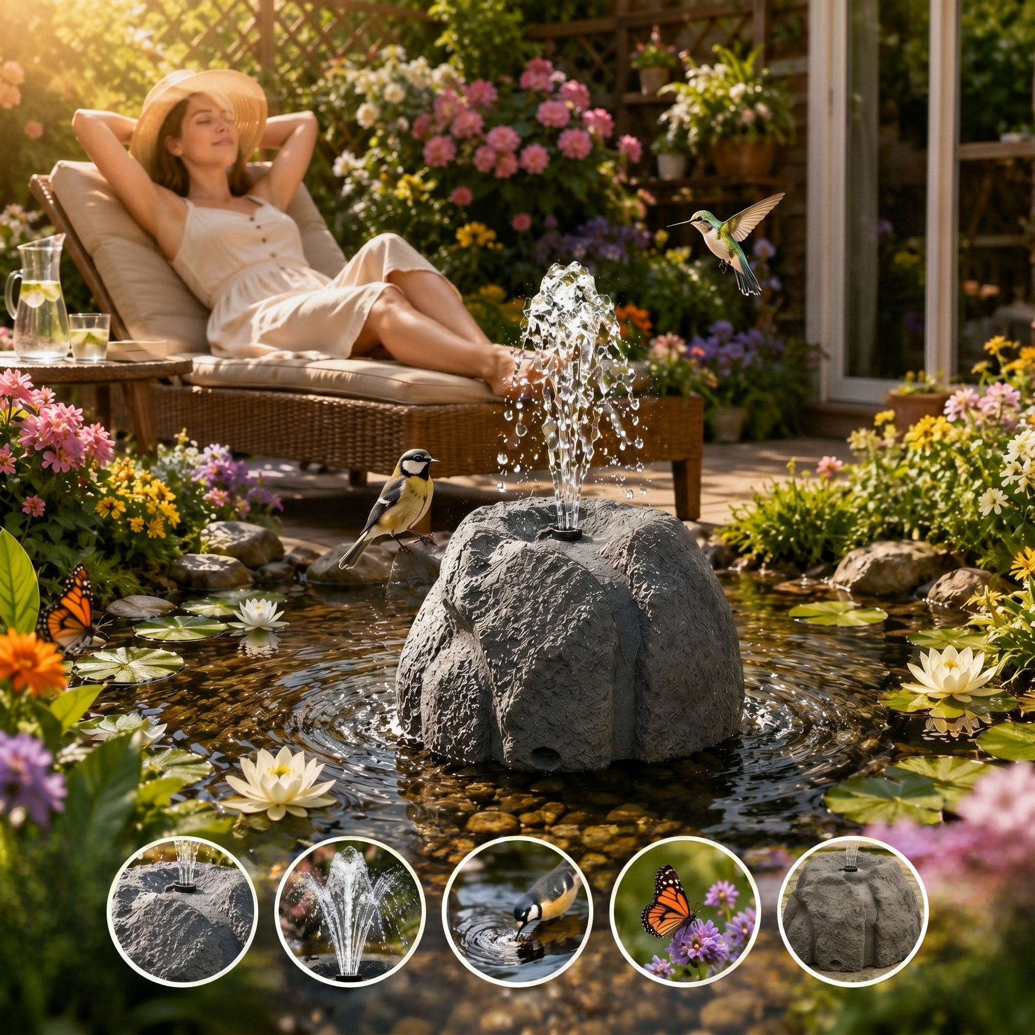🐦⛲Realistic Granite Rock Bird Bath Fountain-KOLAICH™