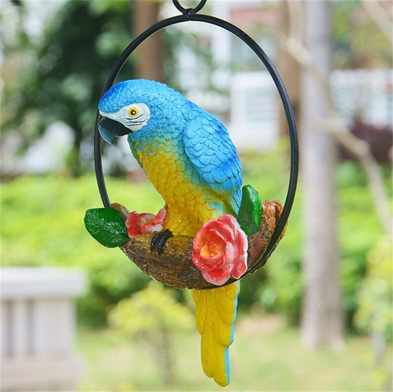Iron ring parrot pendant garden decoration-KOLAICH™