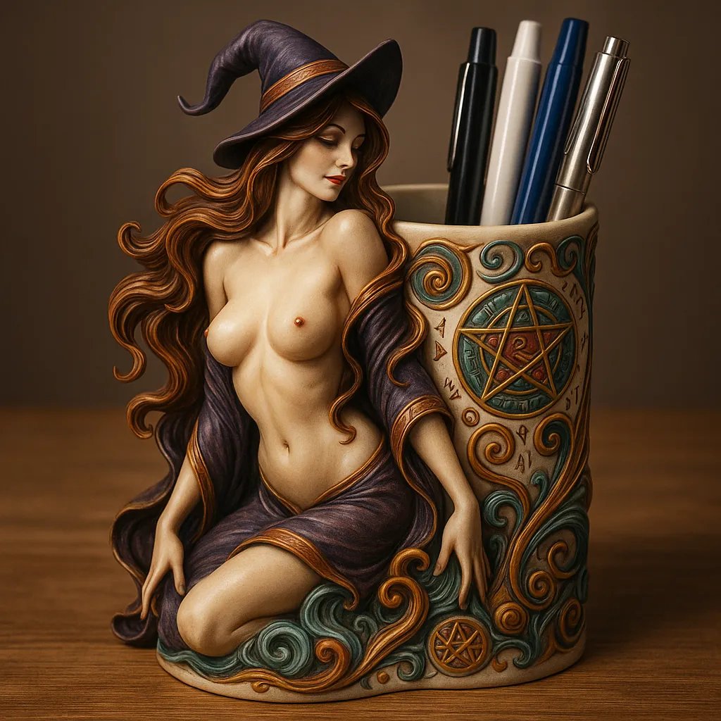 Sexy Witch Pen Holder