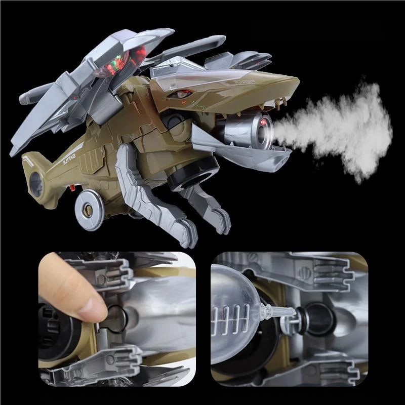 🎁2023-Christmas Hot Sale🎁 LED Transforming Dinosaur Helicopter Toy Free Shipping