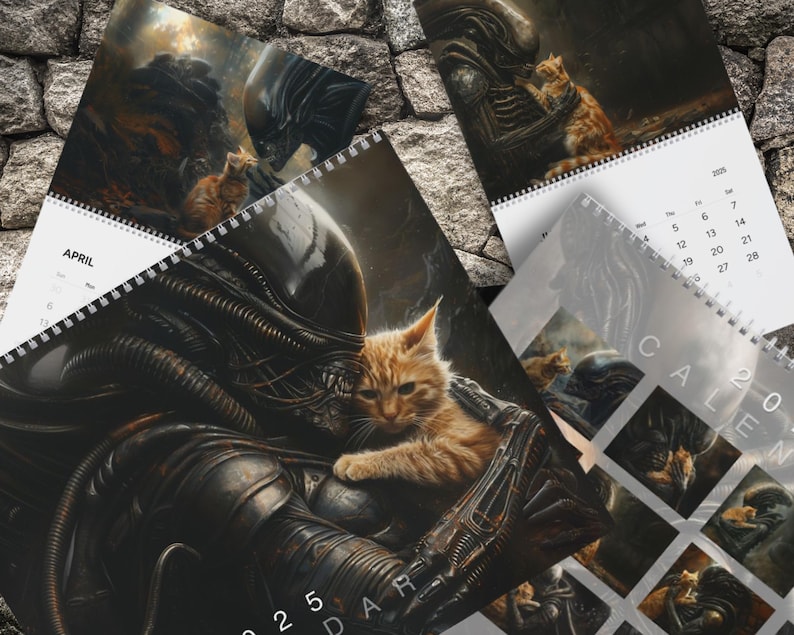 Buy 2 Get 1 FREEXenomorph Alien x Jonesy Cat 2025 Wall Calendar