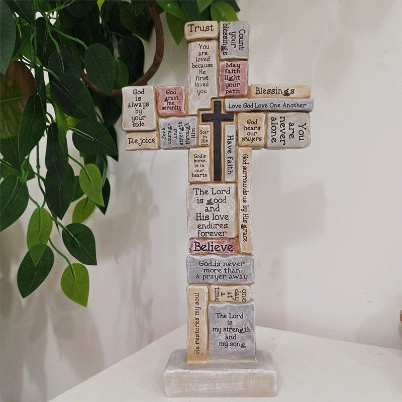 Handmade Cross Statue by Godisabove