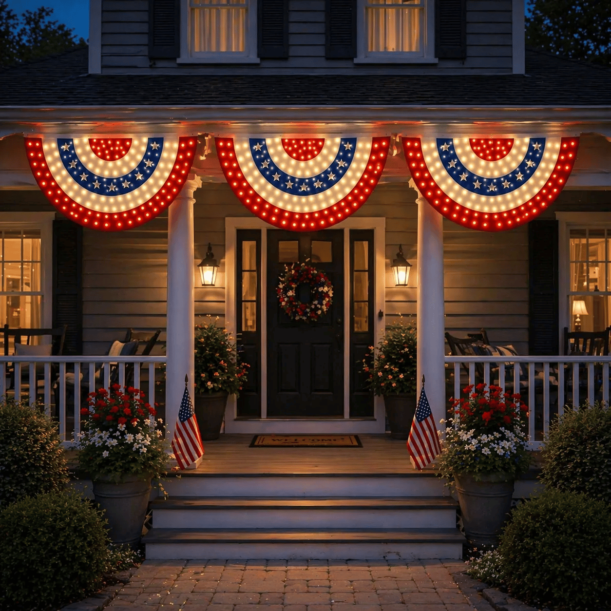 LED Patriotic Bunting Banner for America’s 250th