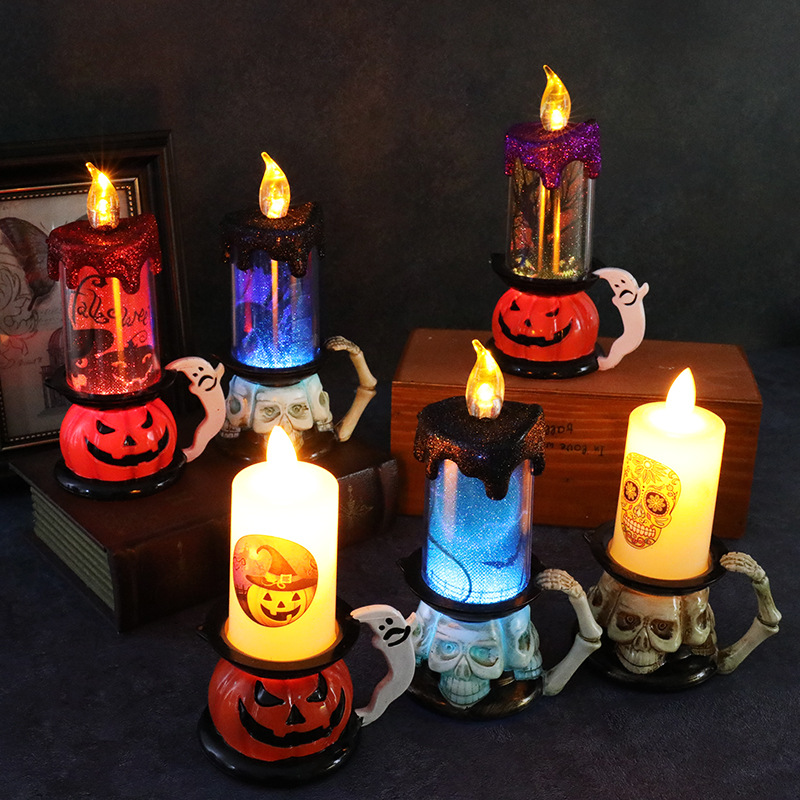 Halloween Decorative Props Skull Pumpkin Candle Lamp-KOLAICH™