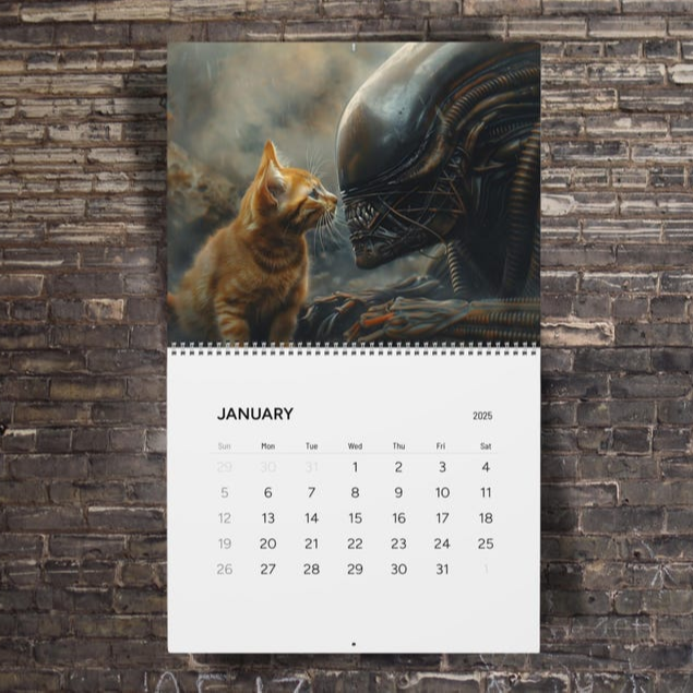 Buy 2 Get 1 FREEXenomorph Alien x Jonesy Cat 2025 Wall Calendar