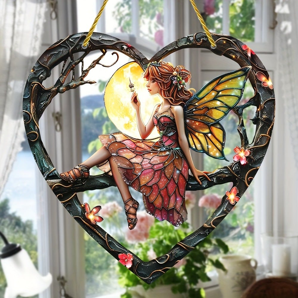 Heart Shaped Window Treatments Elf Girl Light Catcher/Home Decoration /Creative Gifts
