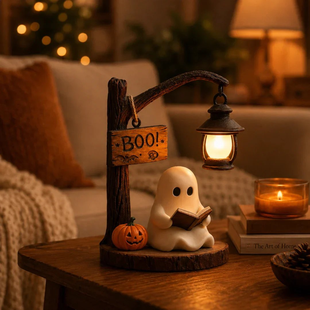🎃 LIMITED-TIME-Lighted Boo Ghost Reading Tabletop Decor-KOLAICH™