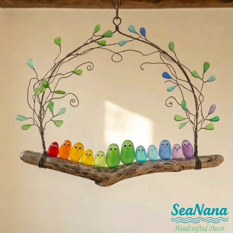 🌈Seaglass Rainbow Birds