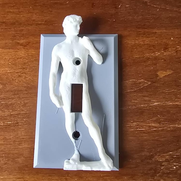 Michelangelo's David Funny Light Switch Cover - 3D David Sculpture Switch Plate Sophisticated Humor