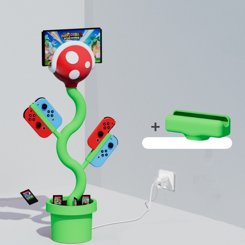 PLAYFUL NINTENDO SWITCH STAND WILL CHARGE YOUR CONSOLE, HOLD YOUR JOYCONS, AND EVEN DOCK CARTRIDGES
