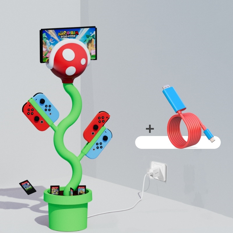 PLAYFUL NINTENDO SWITCH STAND WILL CHARGE YOUR CONSOLE, HOLD YOUR JOYCONS, AND EVEN DOCK CARTRIDGES