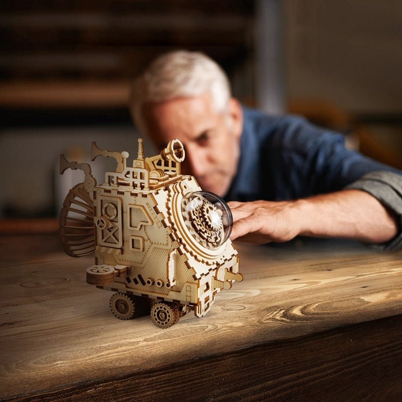 Steampunk Spaceship Music Box 3D Wooden Puzzle-KOLAICH™