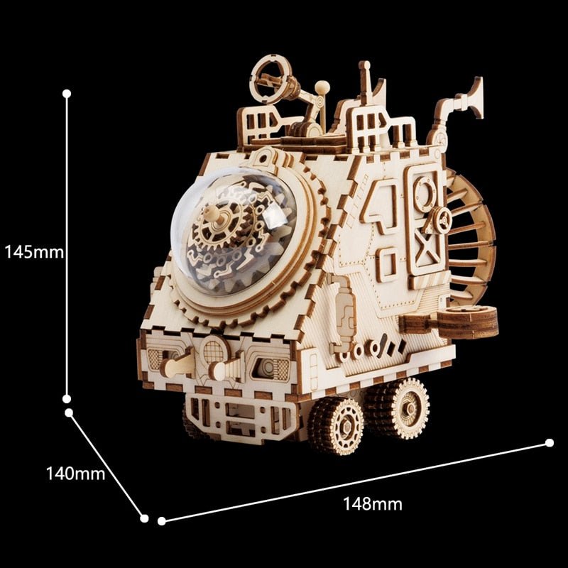 Steampunk Spaceship Music Box 3D Wooden Puzzle-KOLAICH™
