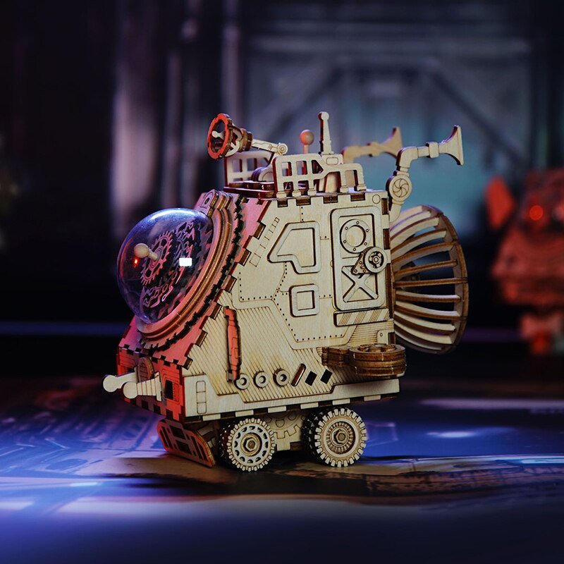 Steampunk Spaceship Music Box 3D Wooden Puzzle-KOLAICH™