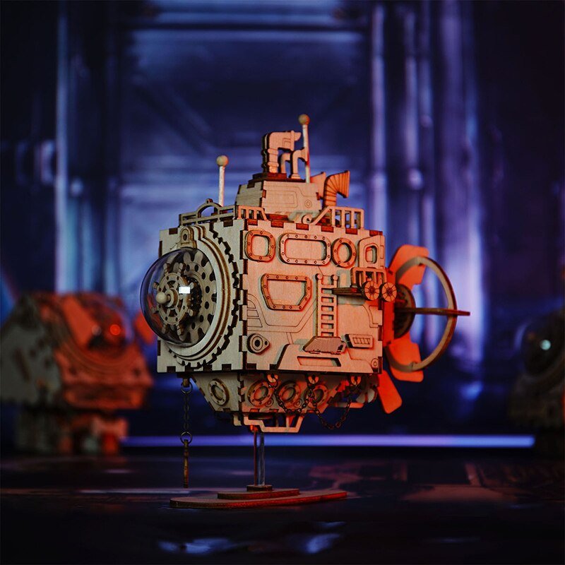 Steampunk Submarine Music Box 3D Wooden Puzzle-KOLAICH™