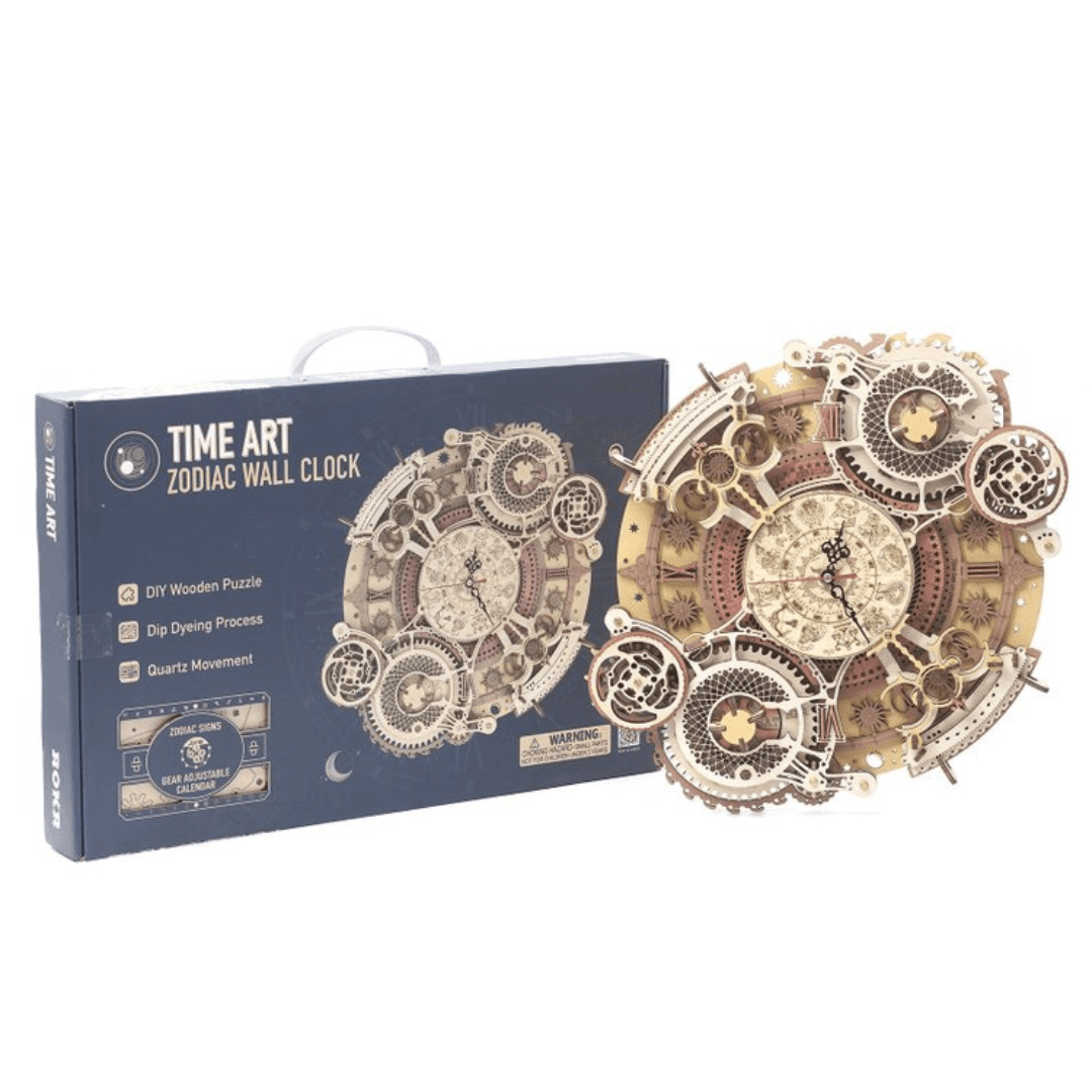 Zodiac Wall Clock Mechanical Time Art Engine 3D Wooden Puzzle-KOLAICH™