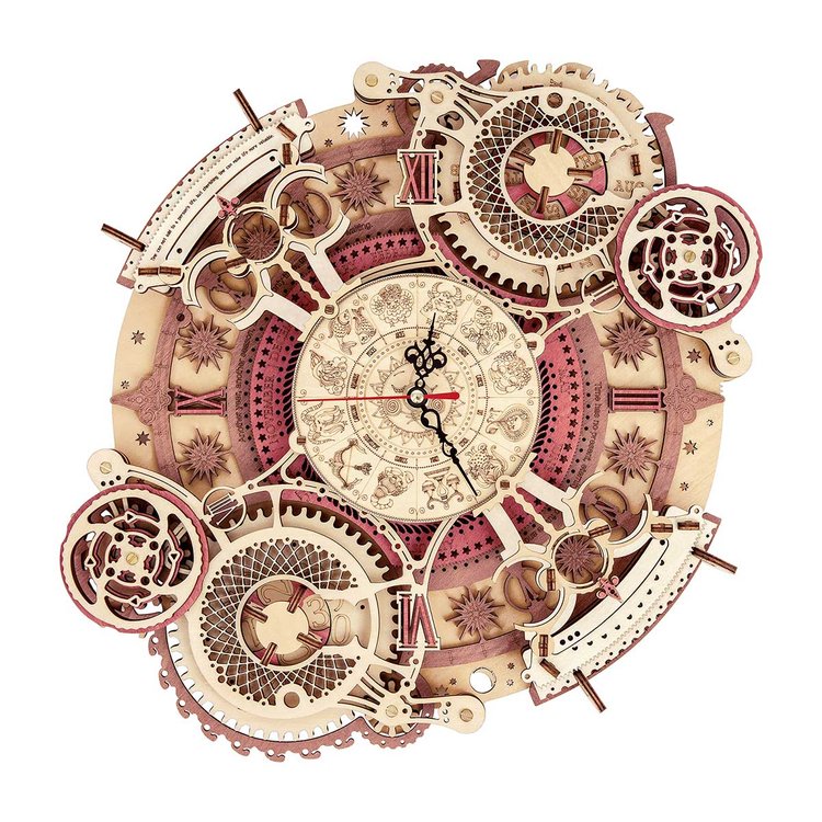 Zodiac Wall Clock Mechanical Time Art Engine 3D Wooden Puzzle-KOLAICH™