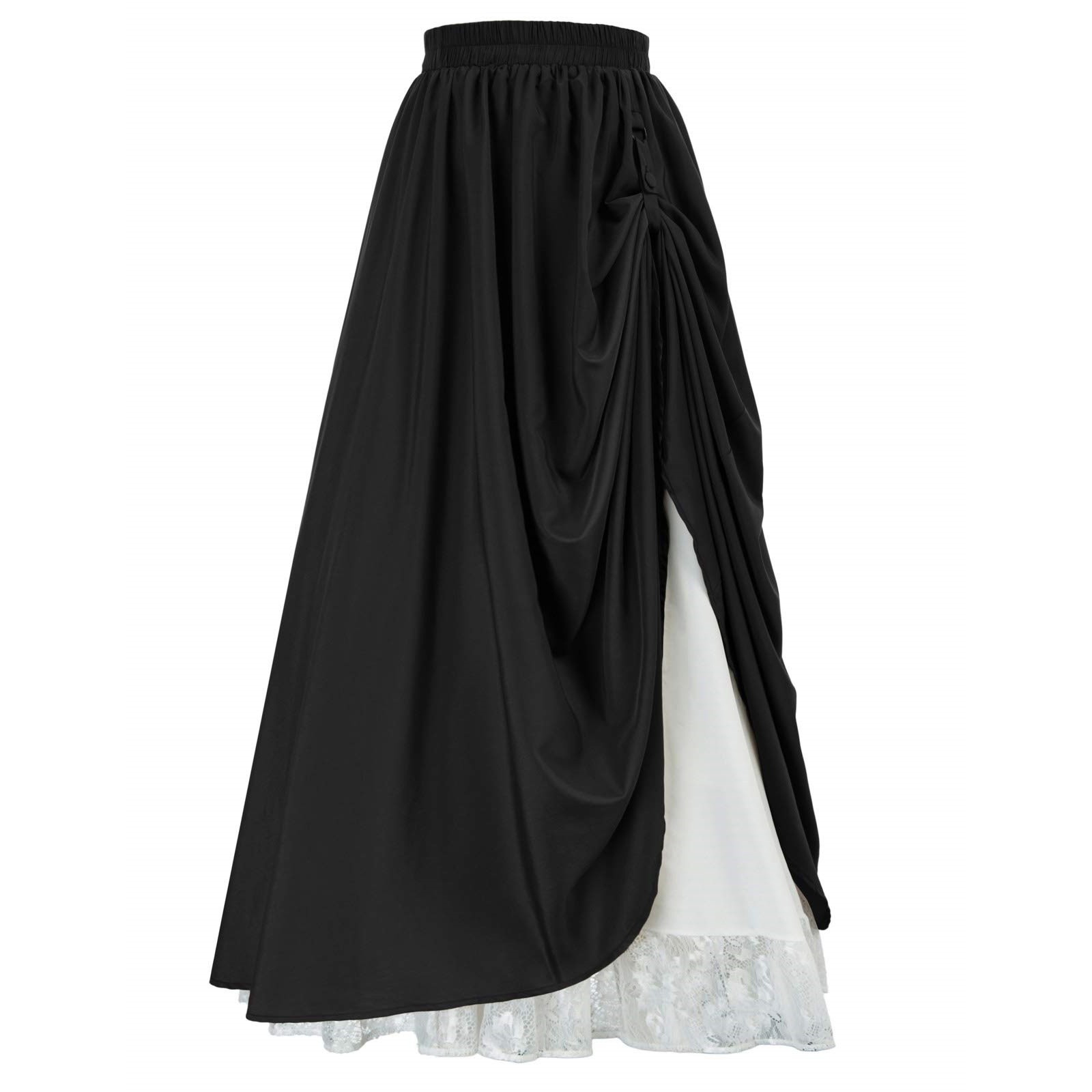 Lace Half Skirt Draped Pleated Vintage Skirt