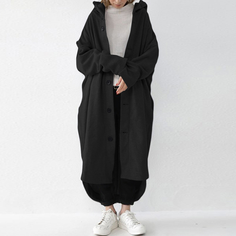 Lady Autumn Winter Comfort Mid-length Hooded Coats