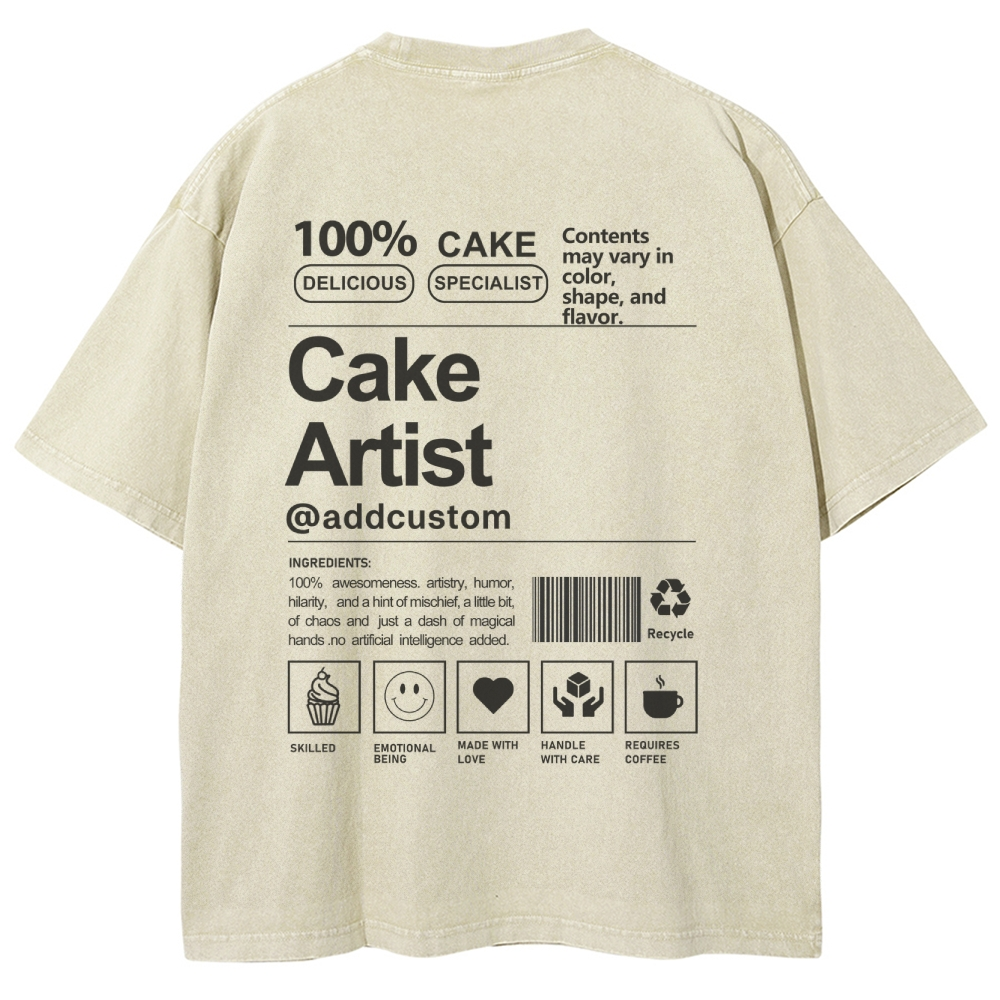 Cake Artist Vintage Snowflake Washed T-Shirt
