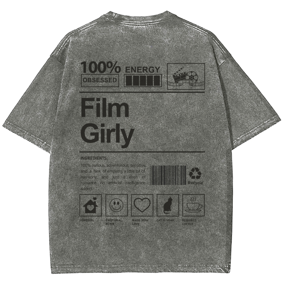 Film Girly Unisex Fit Washed T-Shirt Customscool