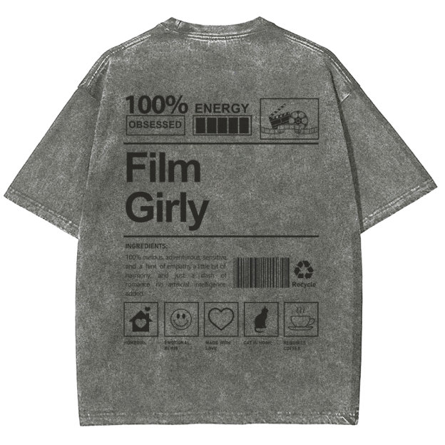 Film Girly Unisex Fit Washed T-Shirt Customscool