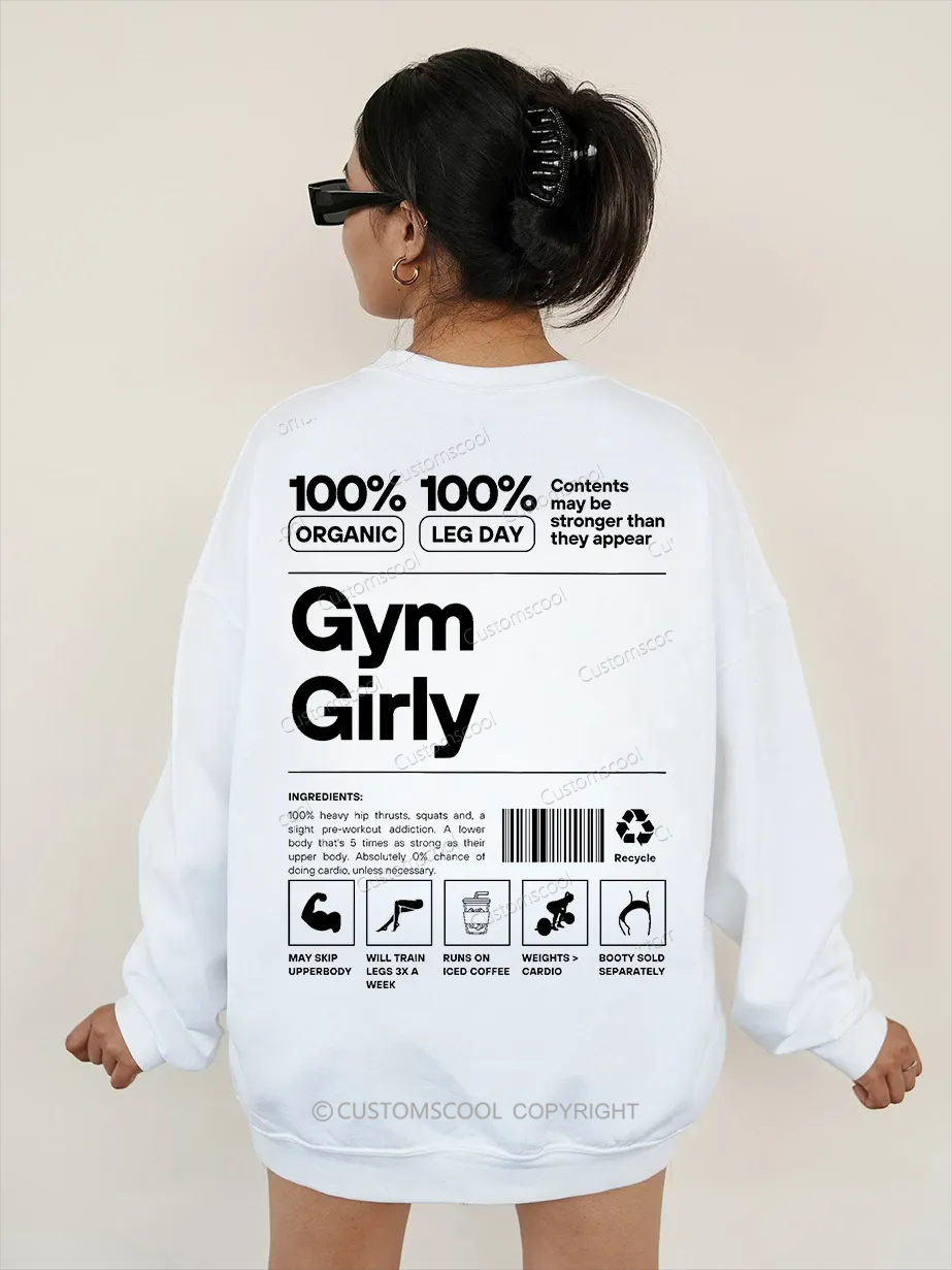 Gym Girl Casual Crewneck Sweatshirt Customscool