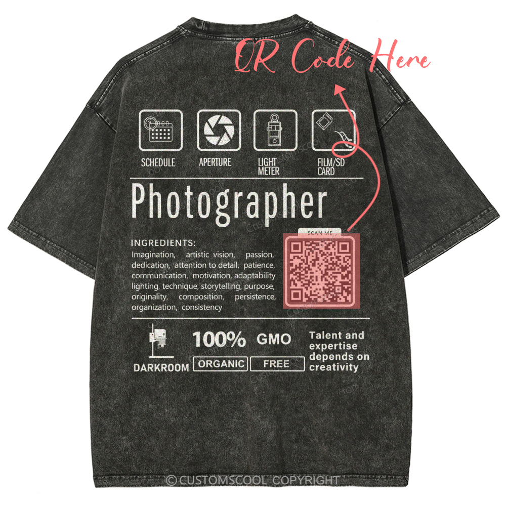 Photographer Addcustom Unisex Fit Washed T-Shirt Customscool
