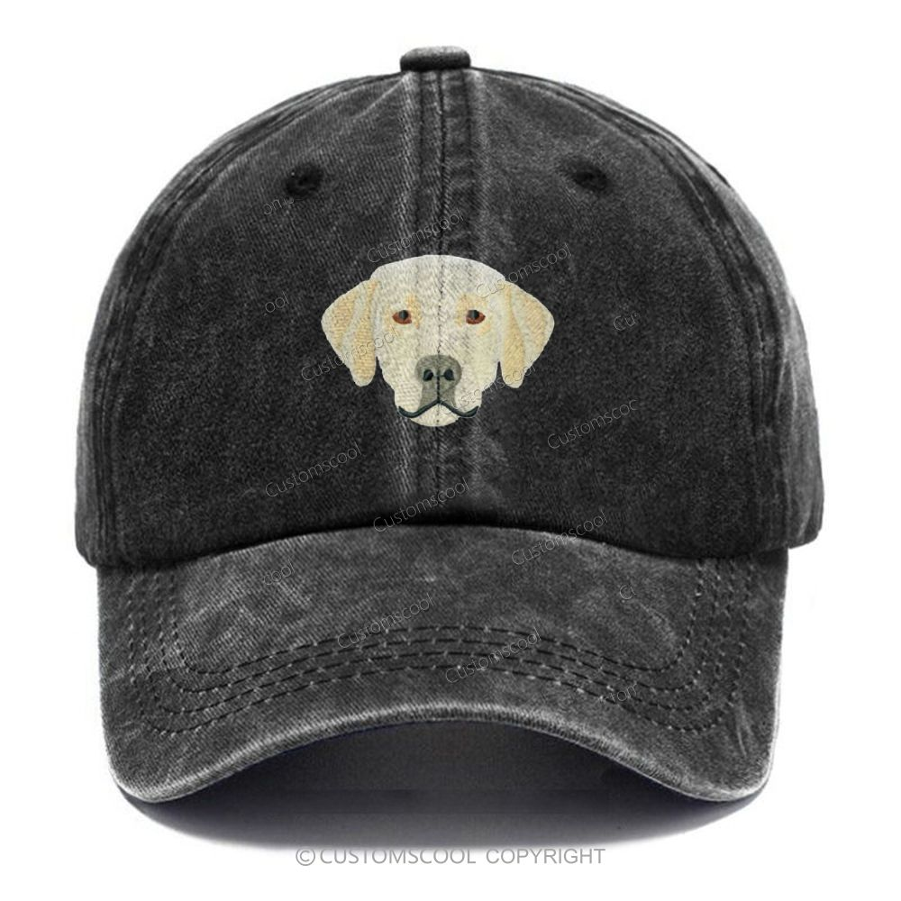 French Bulldog Golden Retriever Labrador Dachshund Dog Face Unisex Vintage Casual Washed Cap Customscool