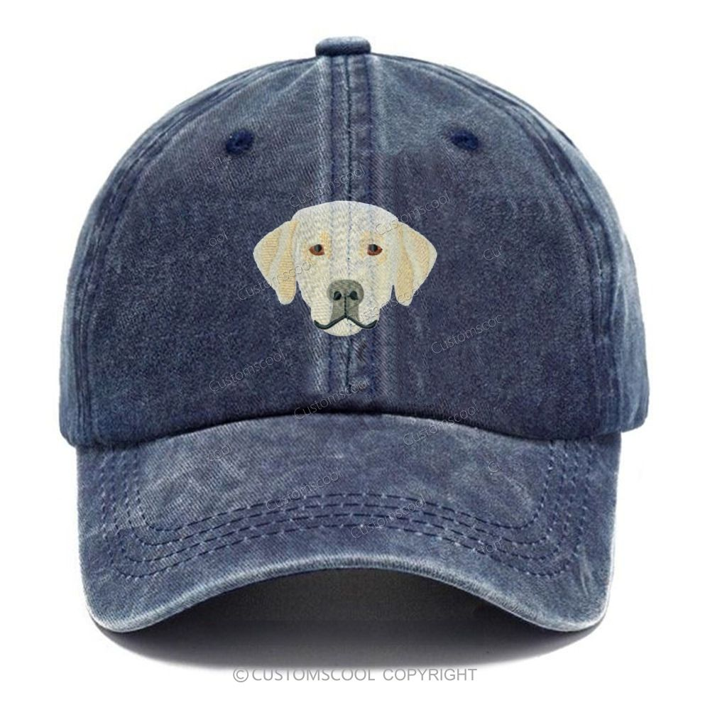 French Bulldog Golden Retriever Labrador Dachshund Dog Face Unisex Vintage Casual Washed Cap Customscool
