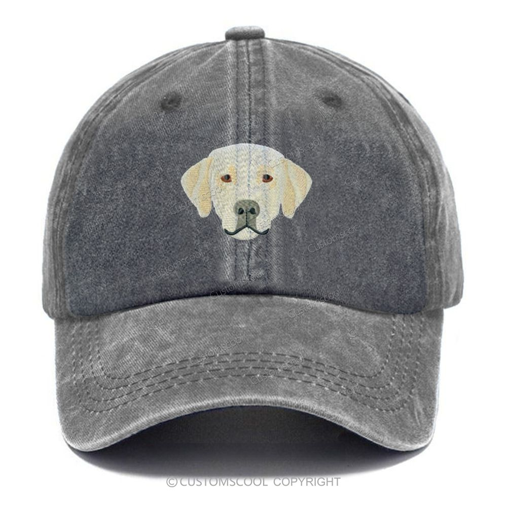 French Bulldog Golden Retriever Labrador Dachshund Dog Face Unisex Vintage Casual Washed Cap Customscool
