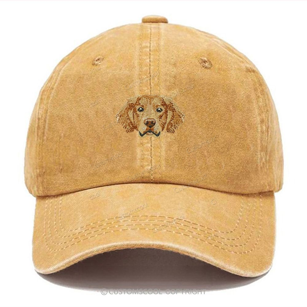 French Bulldog Golden Retriever Labrador Dachshund Dog Face Unisex Vintage Casual Washed Cap Customscool