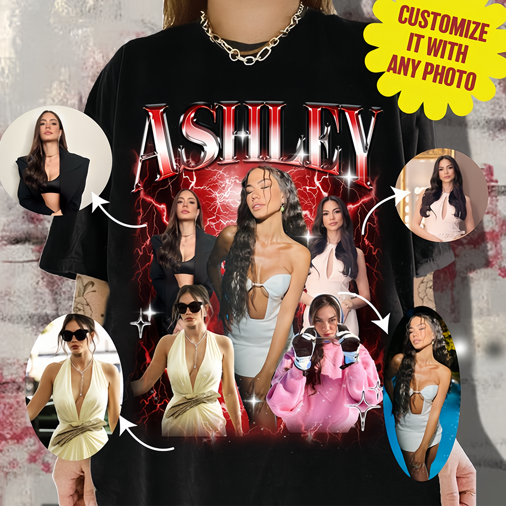 Custom Photo Shirt ADDCUSTOM Snowflake Vintage Cotton T-Shirt
