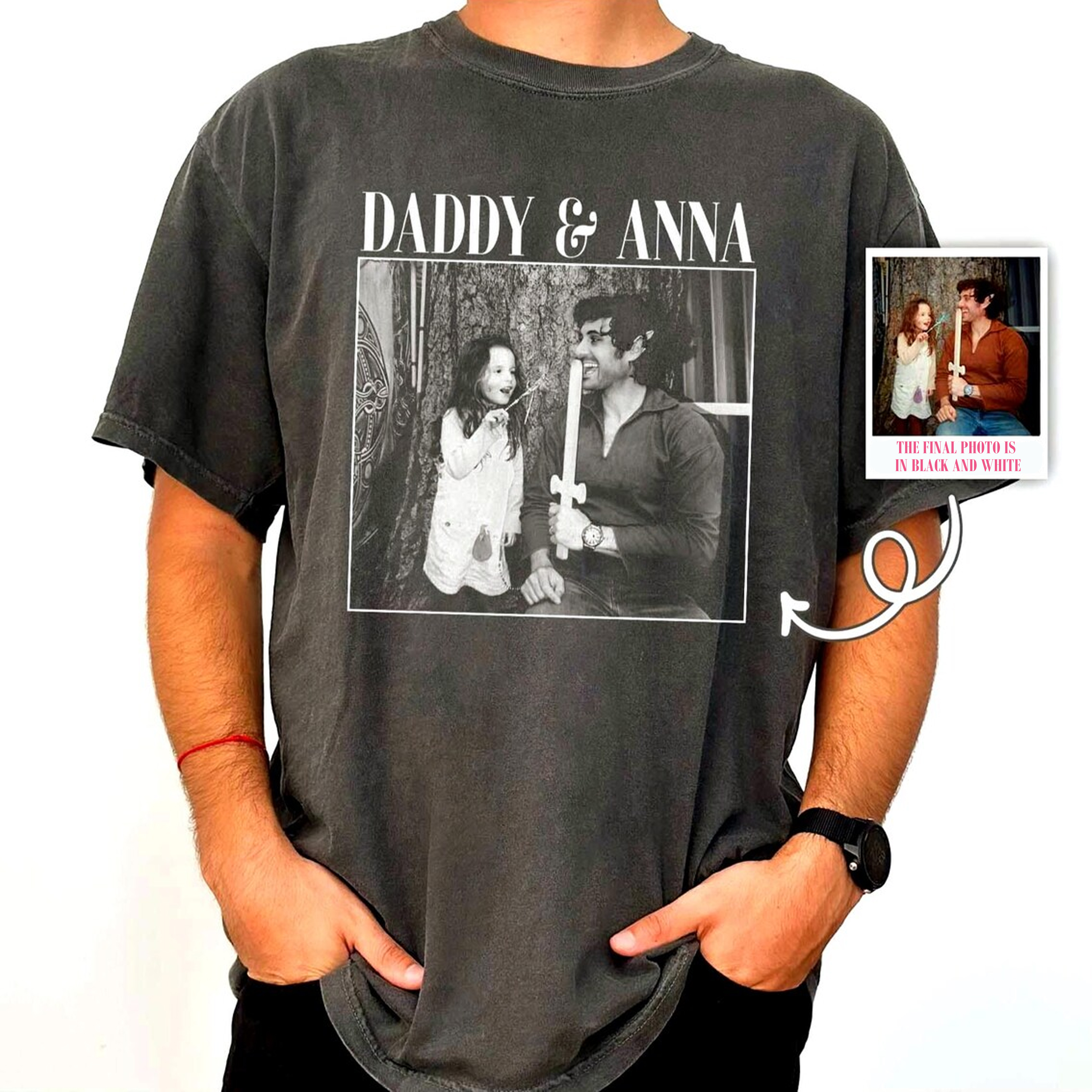 Addcustom Two Names And One Photo Unisex Fit Washed T-Shirt Customscool
