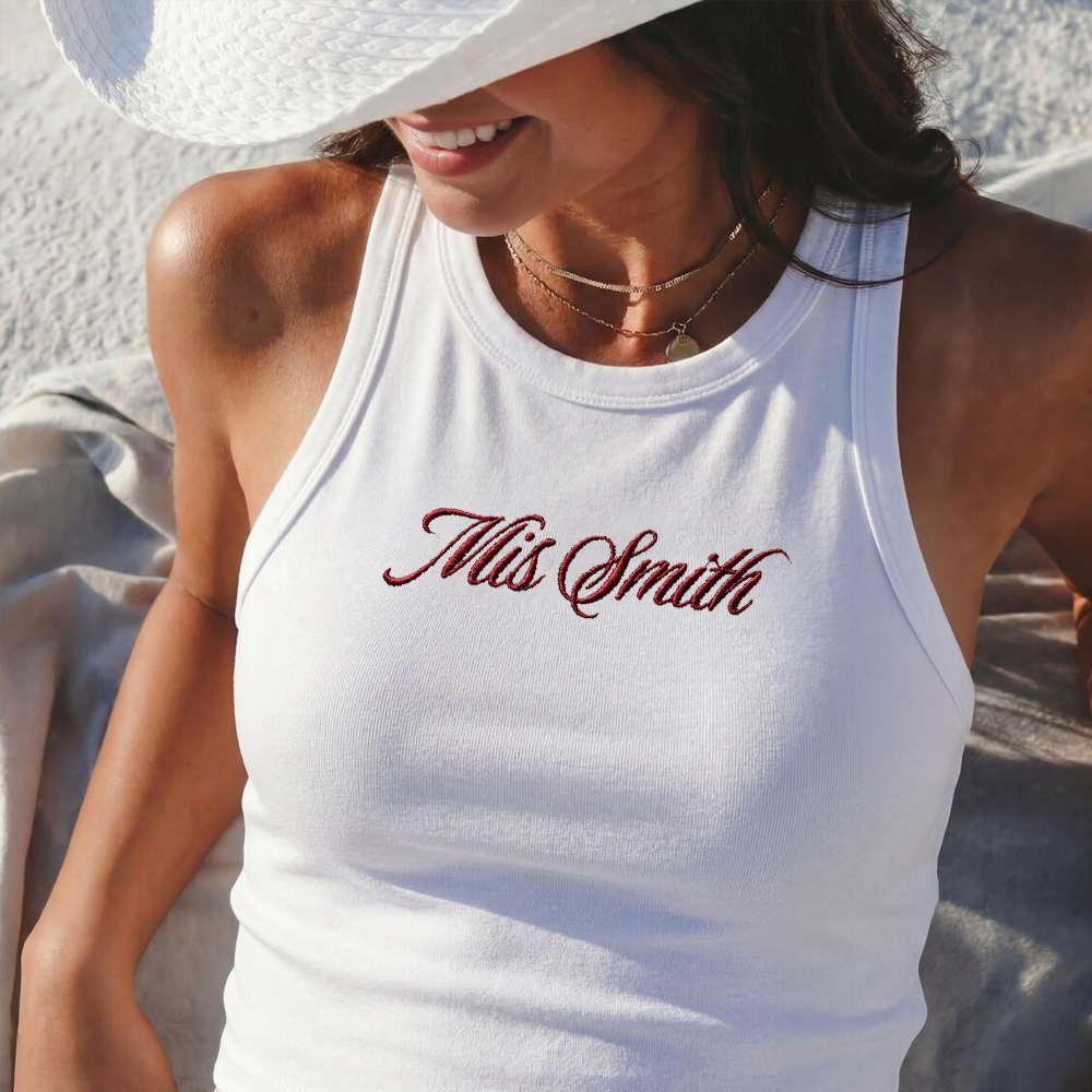 Custom embroidered vest top