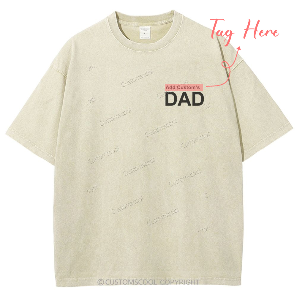 Addcustom's Dad Photo Description Unisex Fit Washed T-Shirt Customscool