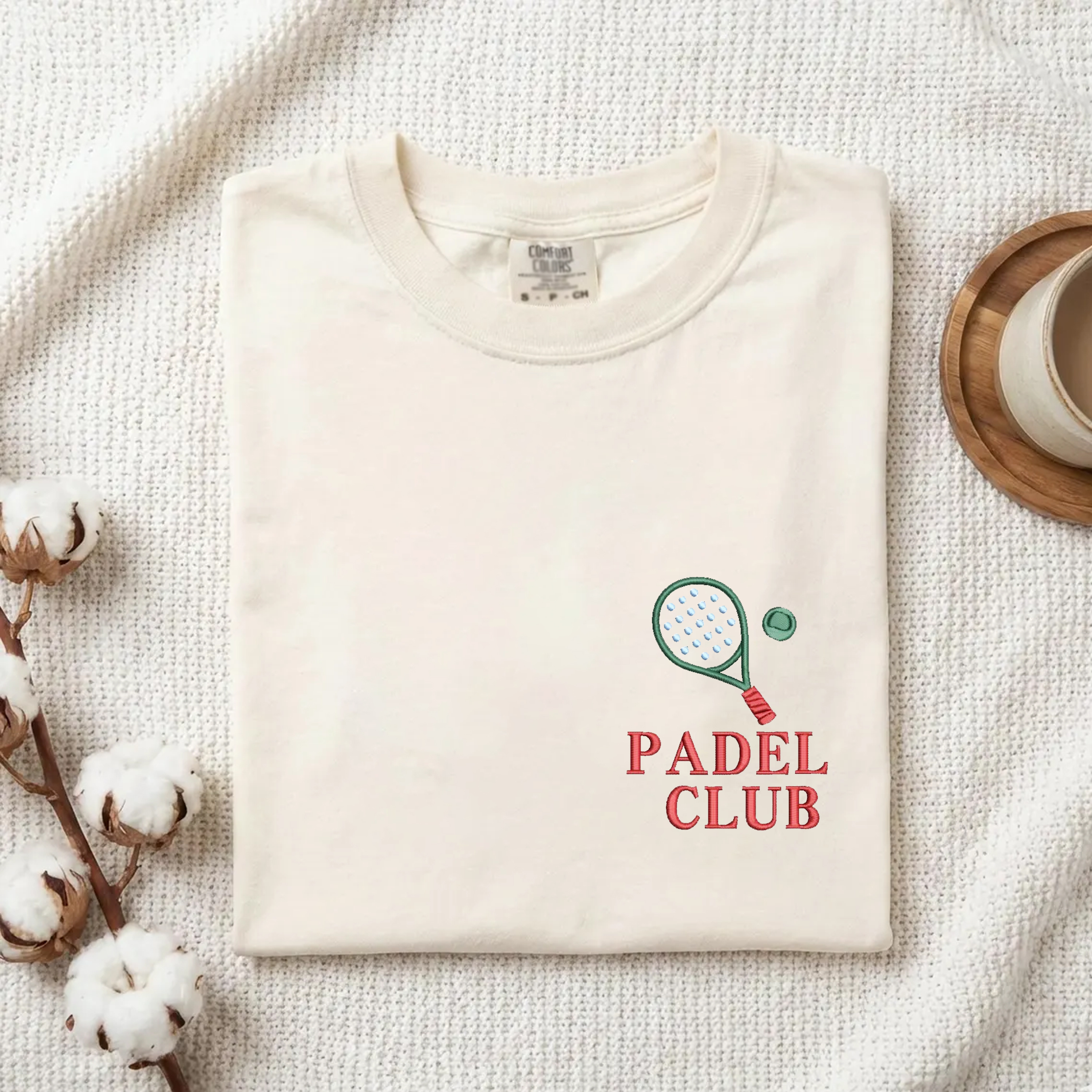 Padel Club Embroidery Unisex Fit Washed T-Shirt