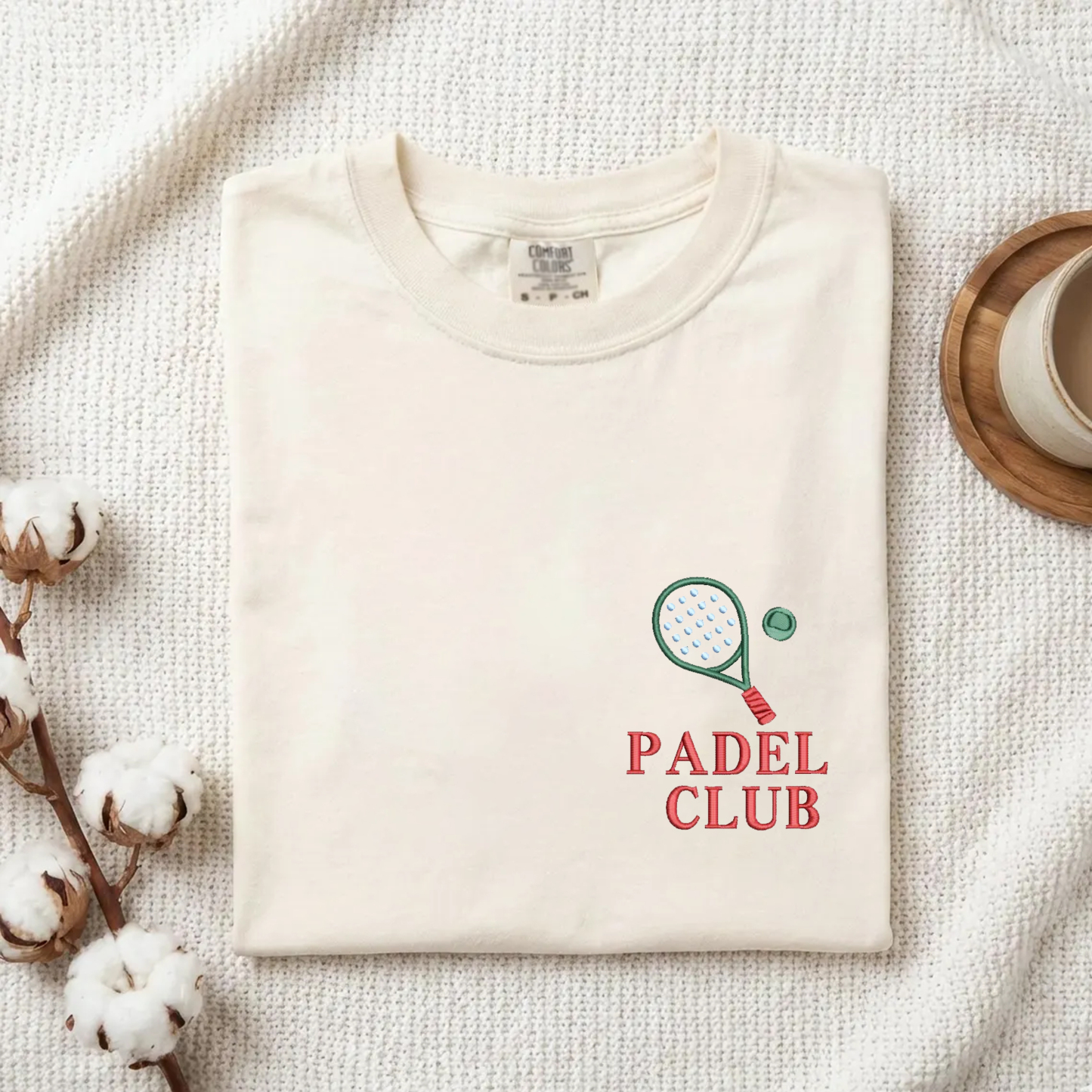 Padel Club Embroidery Unisex Fit Washed T-Shirt